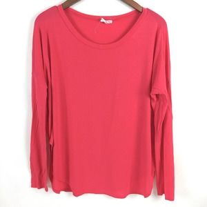 Fantastic Fawn Womens Top Small Pink Long Sleeve Rayon Stretch Barbiecore